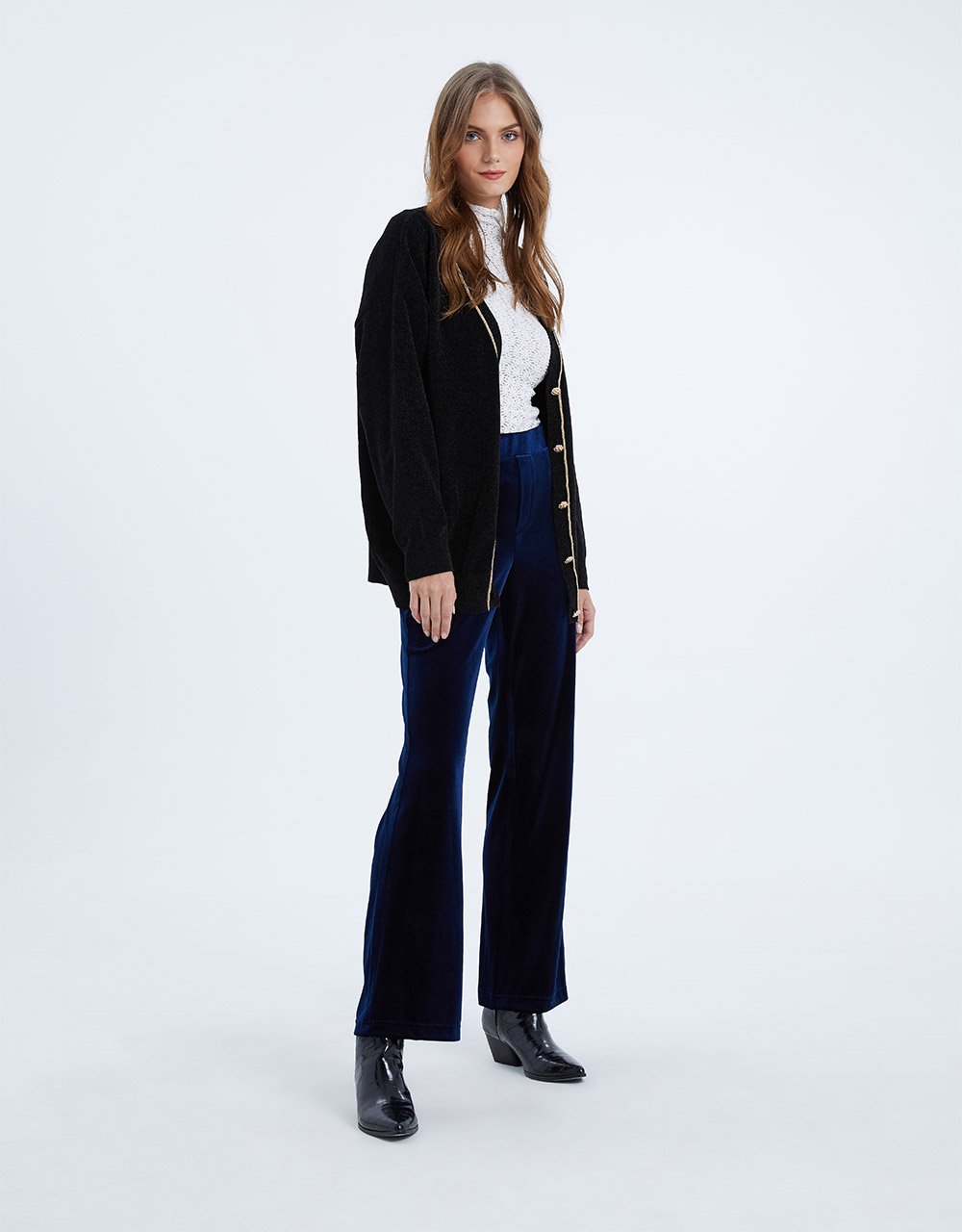 Button Up Drop Shoulder Cardigan