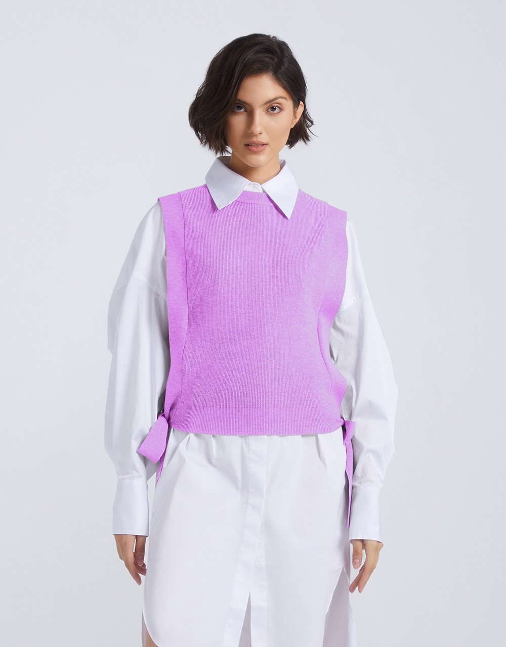 Crew Neck Mid-Length Knitted Vest (PRE-ORDER)