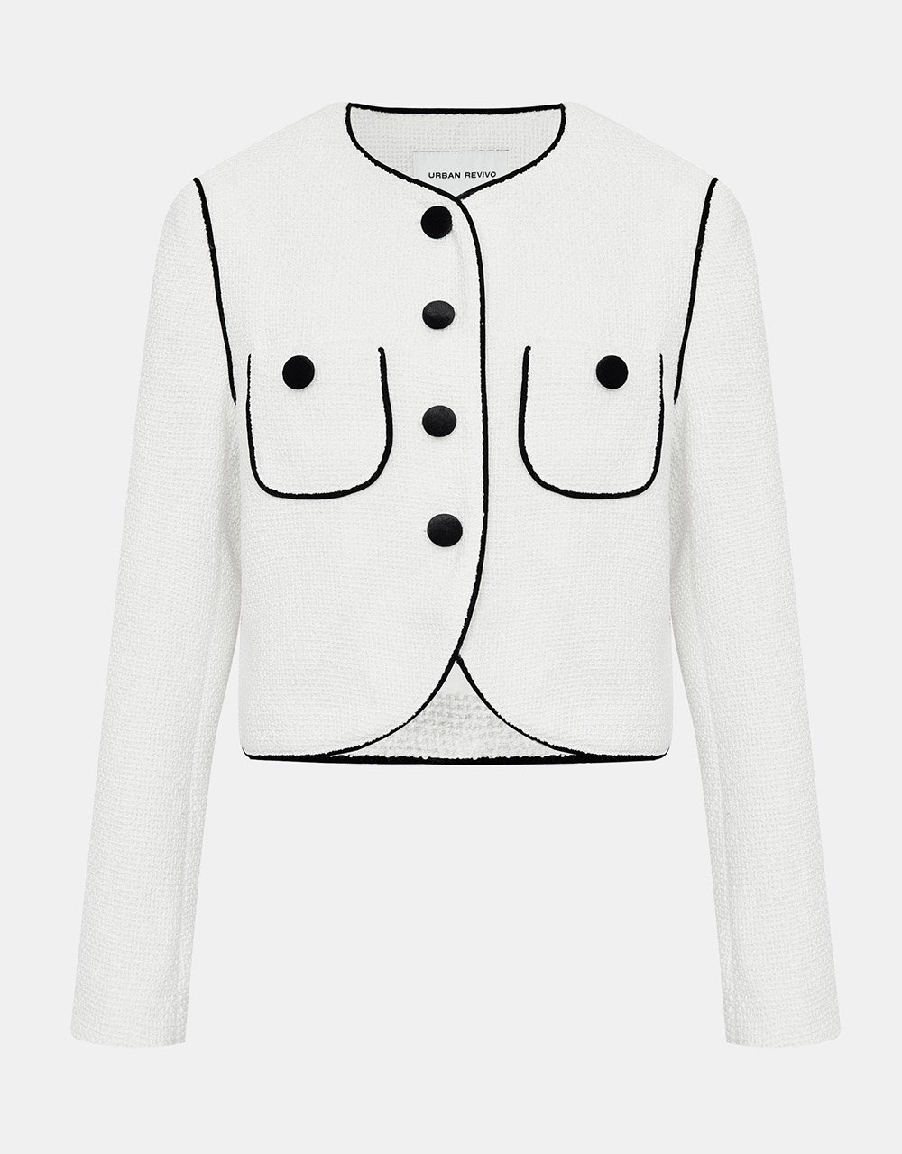 Contrast Trim Button Up Jacket