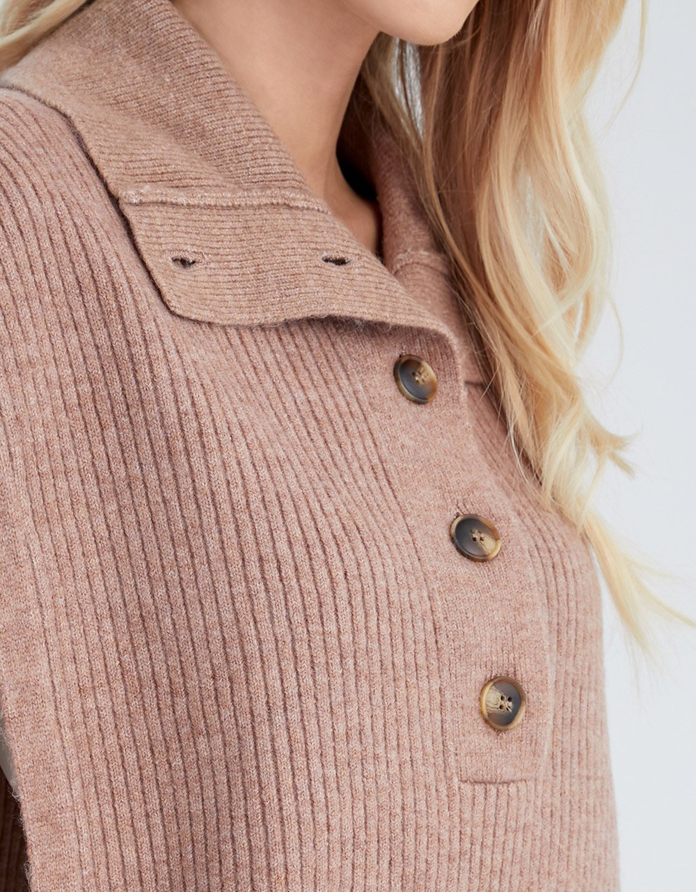 Sleeveless Ribbed Half Buttoned Knitted Vest