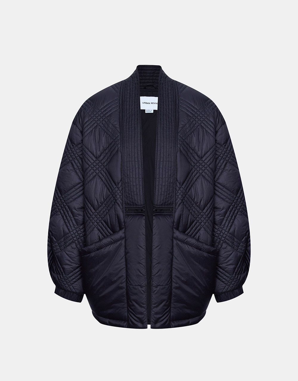 Open Front Drop Shoulder Winter Coat