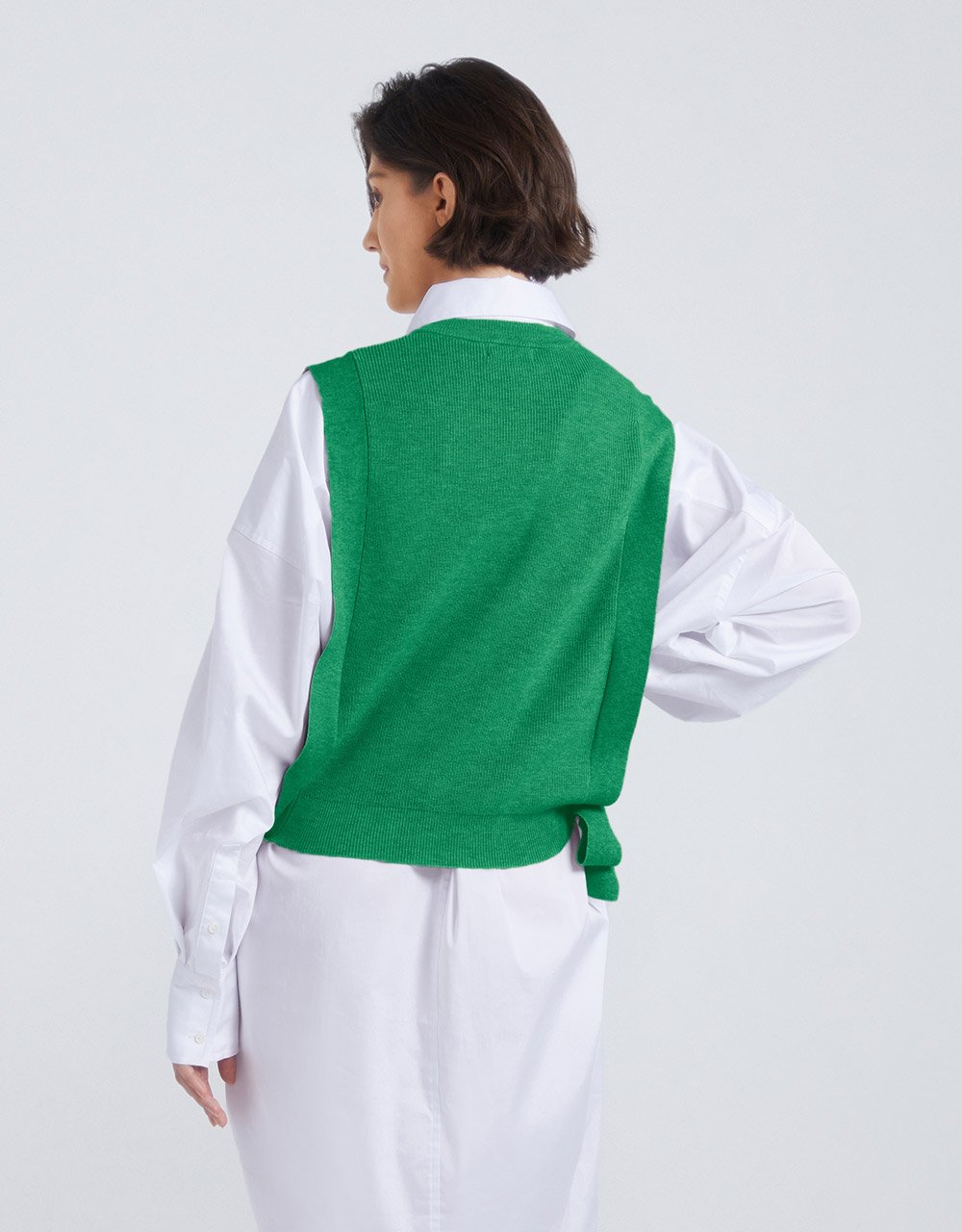 Crew Neck Mid-Length Knitted Vest (PRE-ORDER)