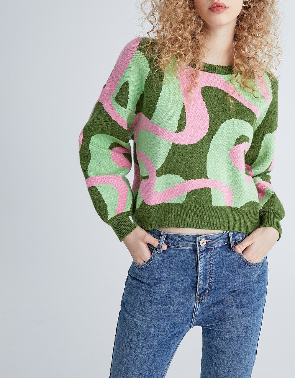 Color Block Crew Neck Sweater (PRE-ORDER)