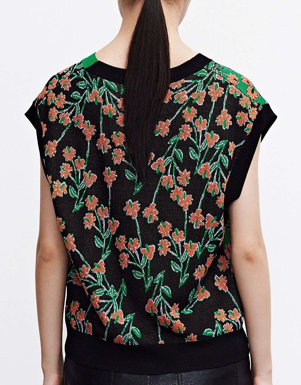 V-Neck Mid-Length Knitted Vest