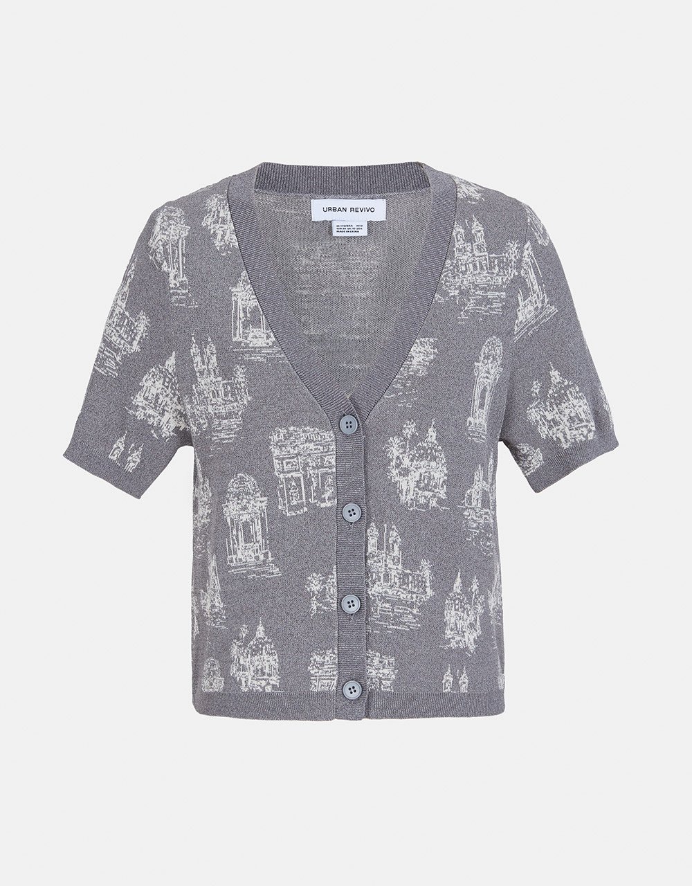 Button Down V-Neck Knitted Cardigan