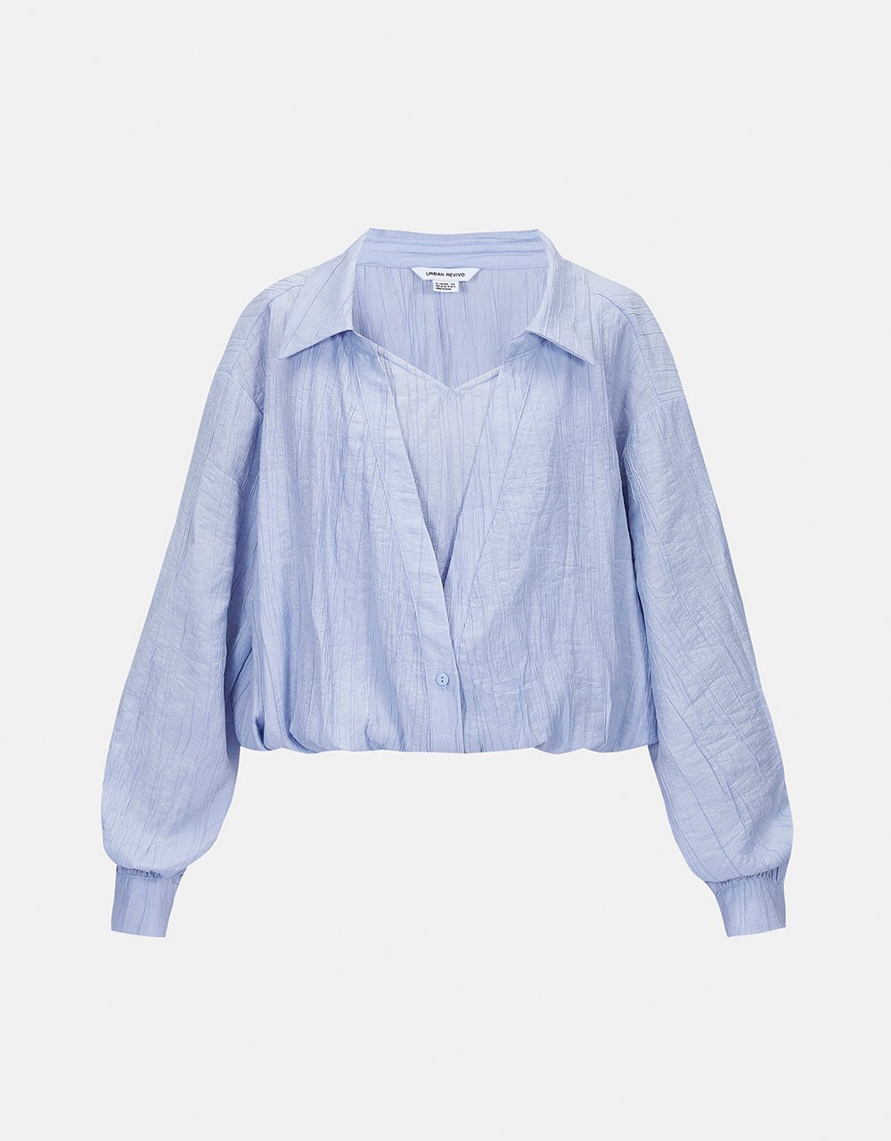 Texture Fabric Drop Shoulder 2-in-1 Shirt