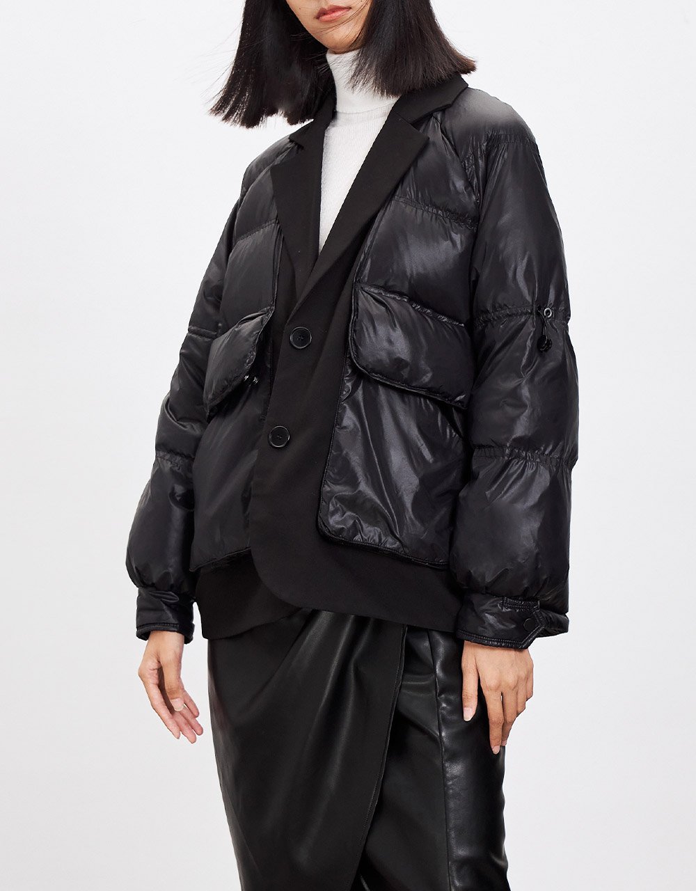 Tie Front 2-in-1 Down Jacket