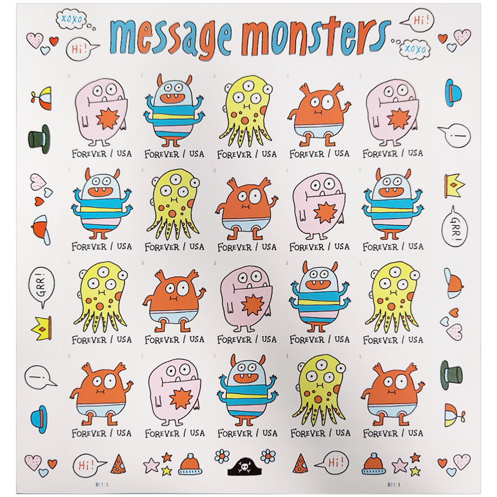 Message Monsters 2021 - 5 Sheets / 100 Pcs