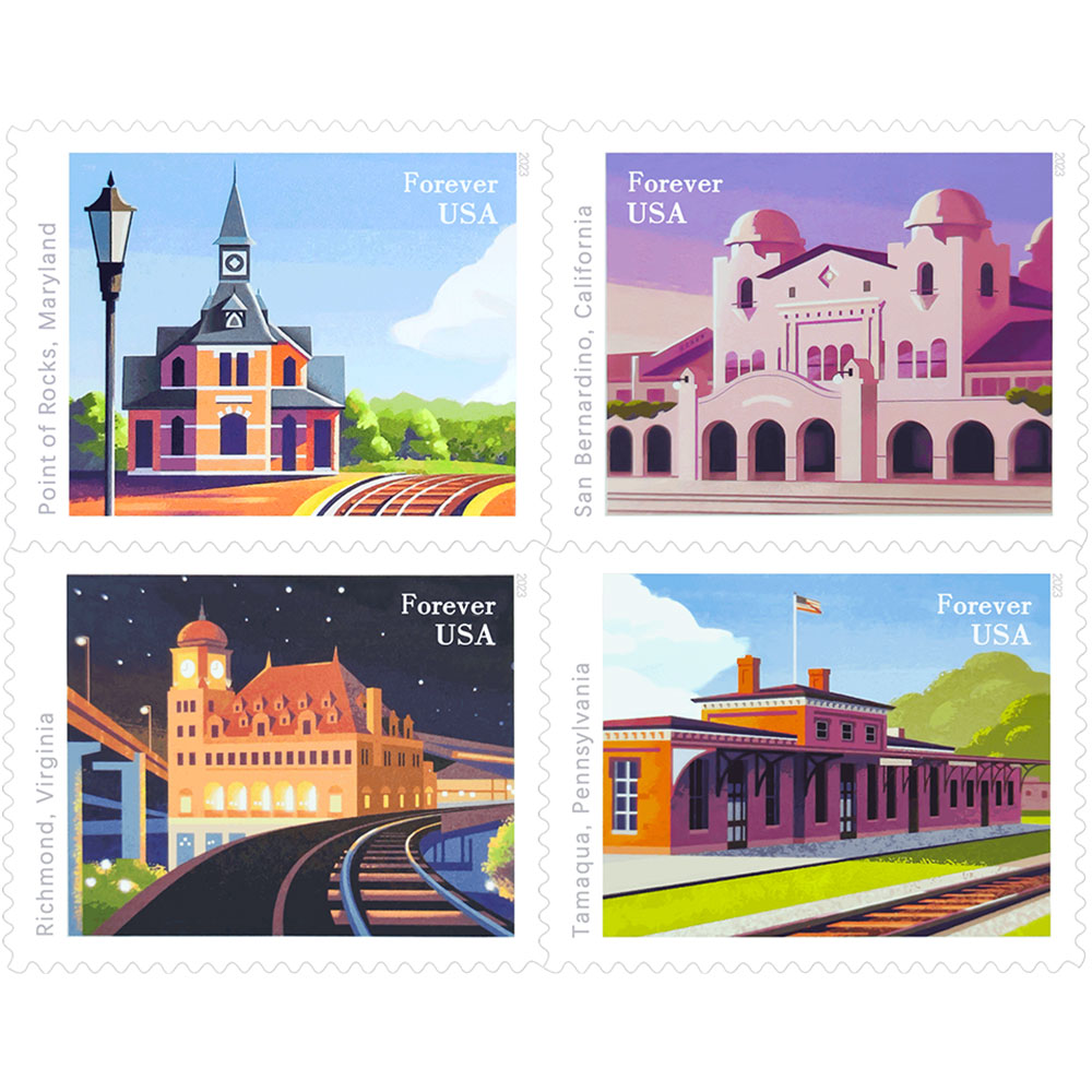 Railroad Stations 2023 - 5 Sheets / 100 Pcs