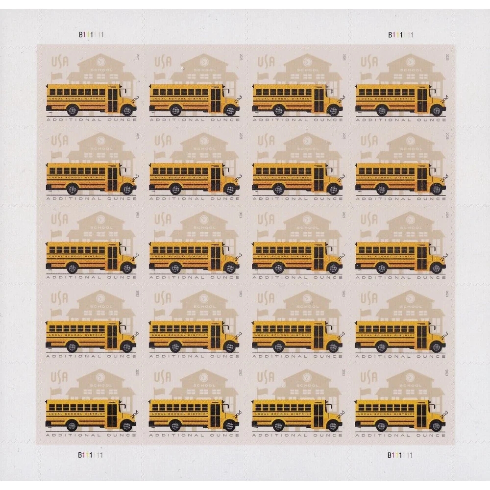 School Bus 2023 - 5 Sheets / 100 Pcs