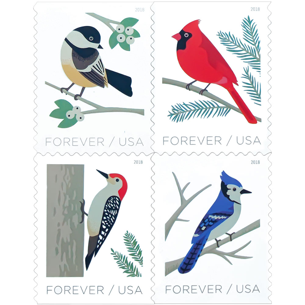 Birds in Winter 2018 - 5 Sheets / 100 Pcs