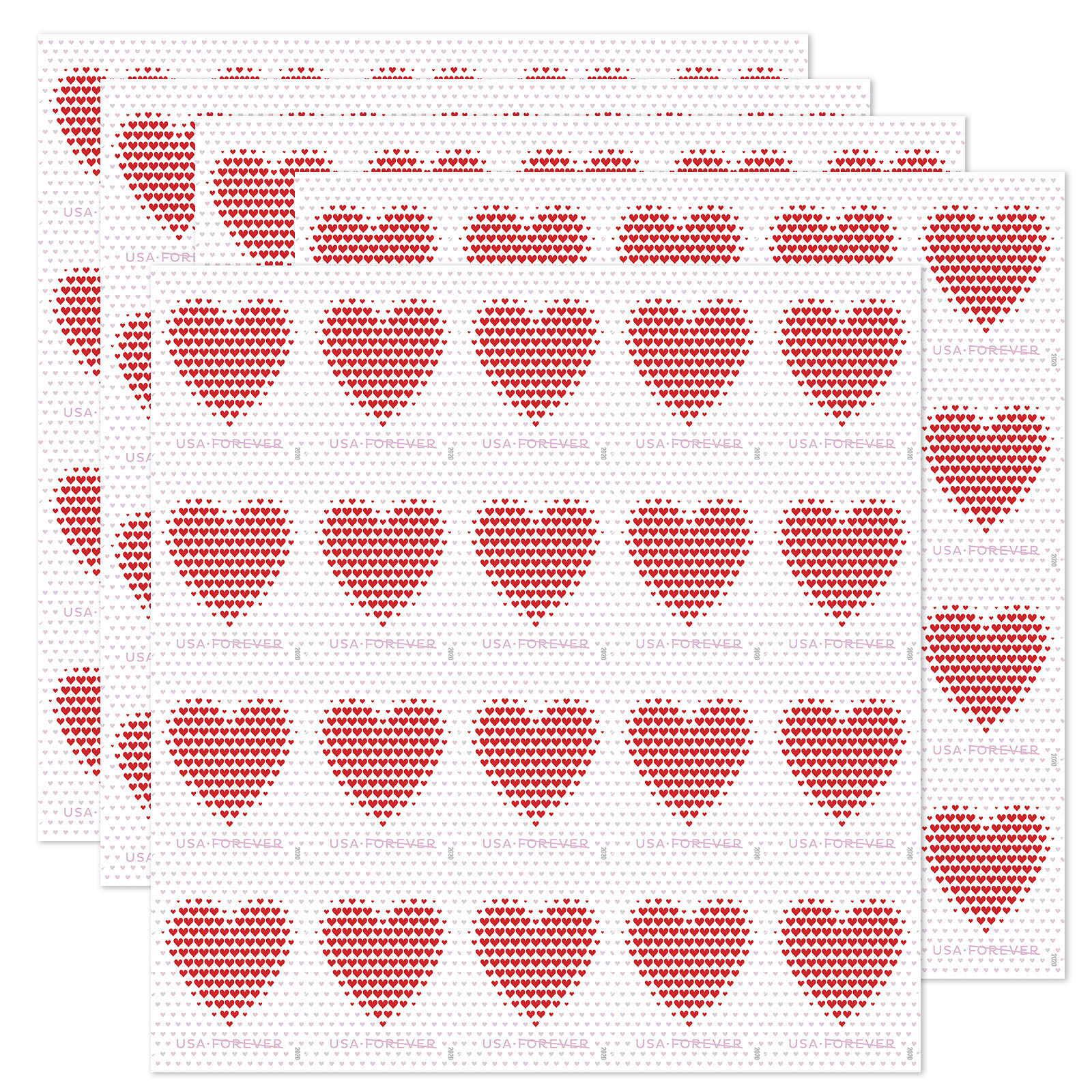 100 PCS-Made of Hearts'