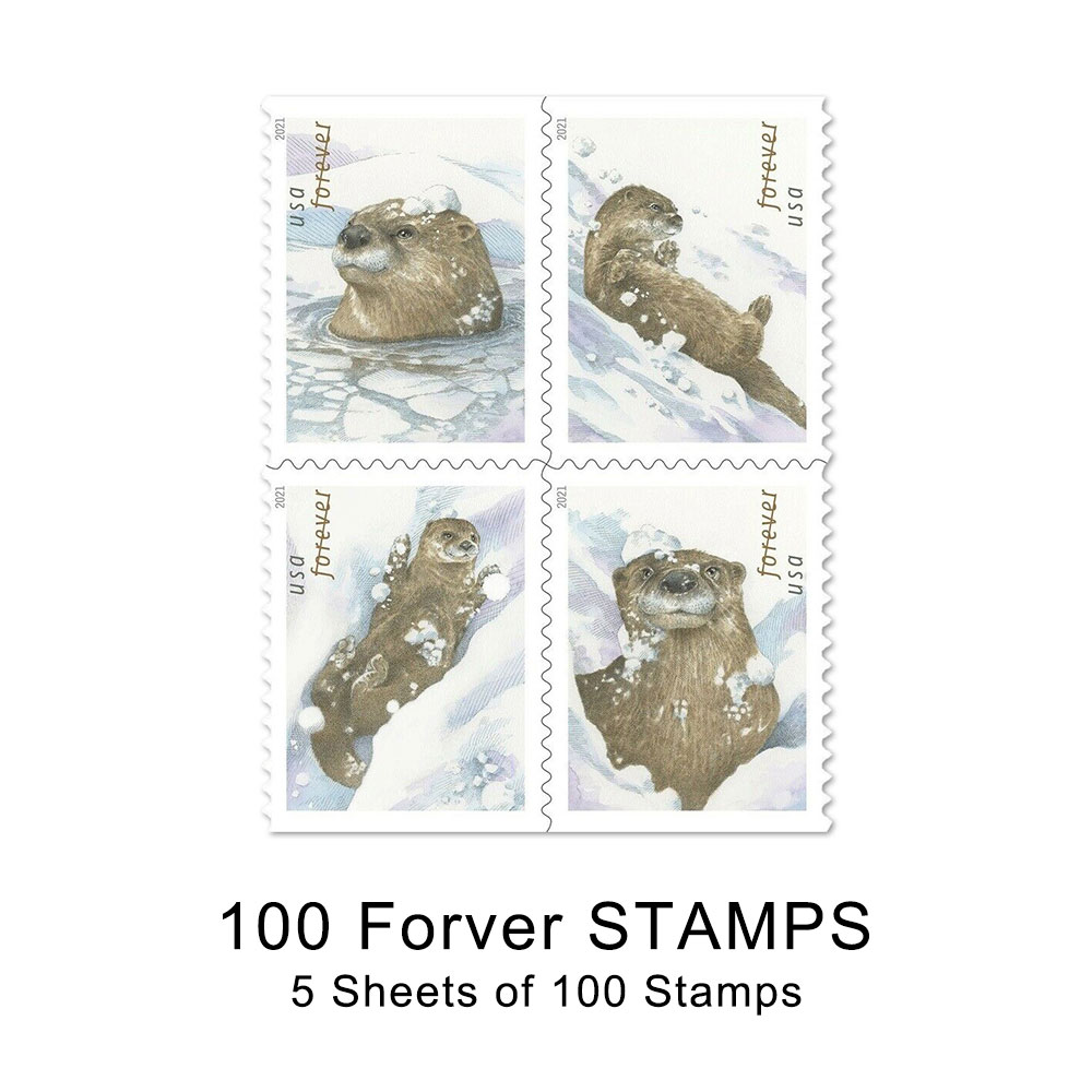 100PCS-Otters in Snow