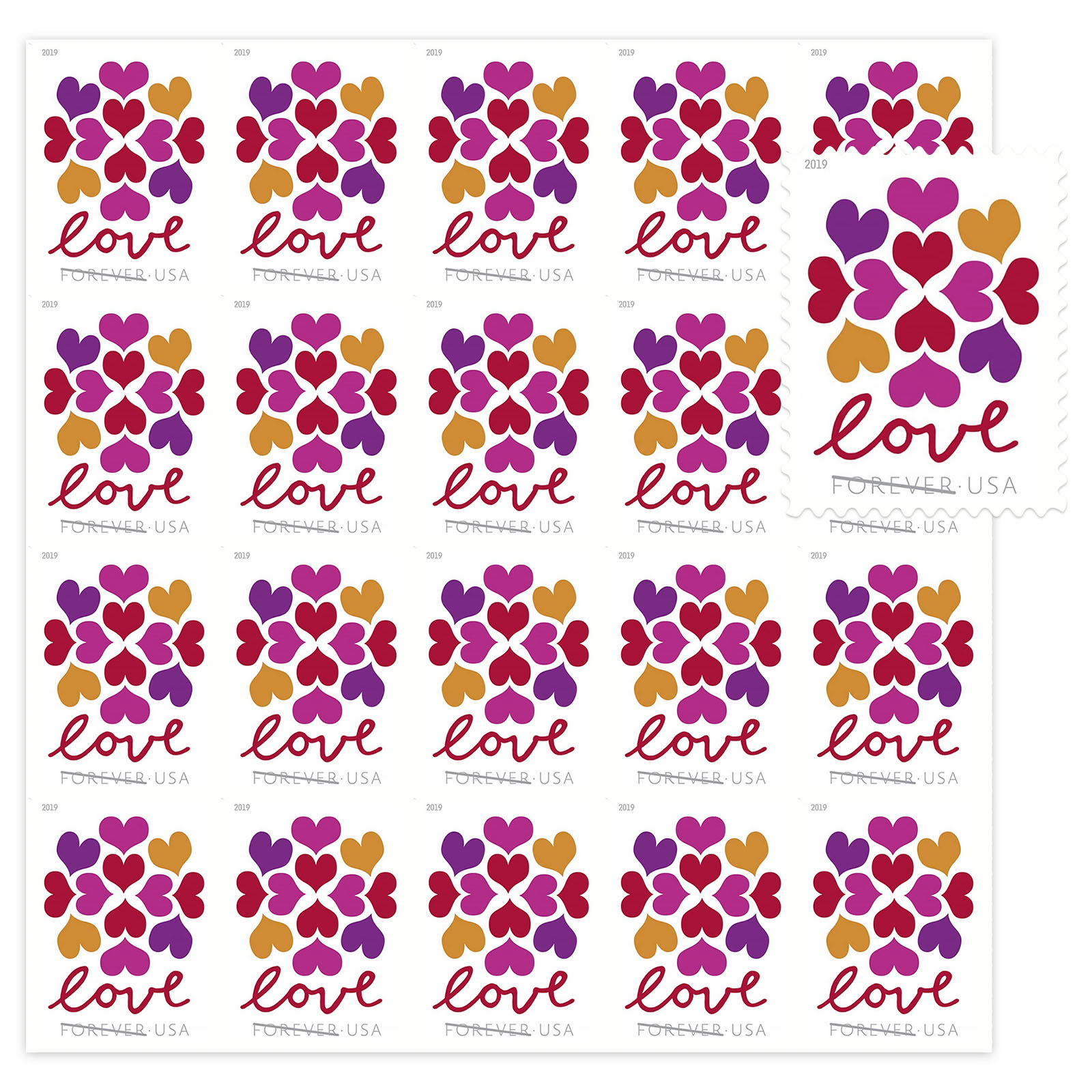 100 PCS-Hearts Blossom Love