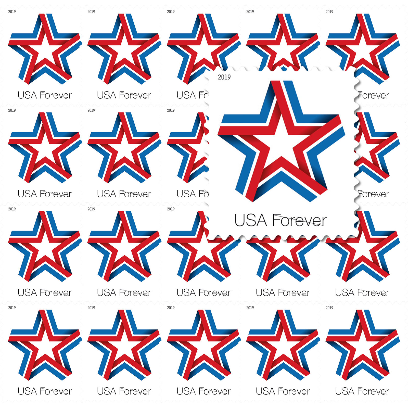 100PCS-Star Ribbon