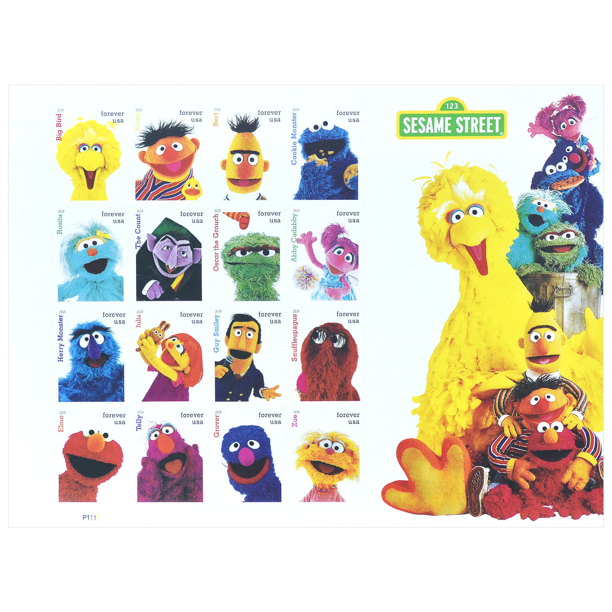 �2019 Sesame Street - 5 Sheets / 80 pcs