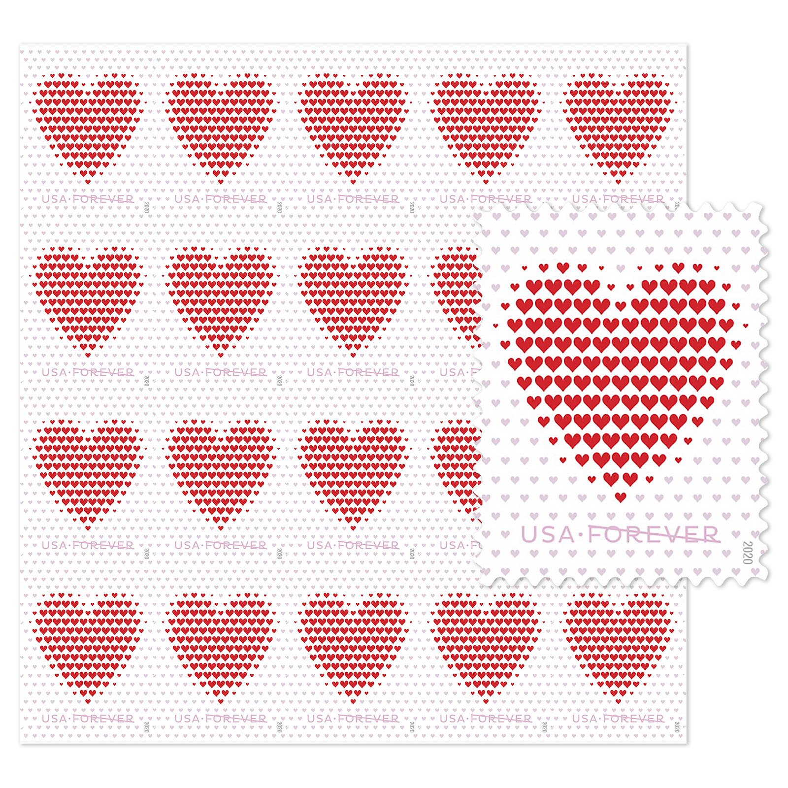 100 PCS-Made of Hearts'