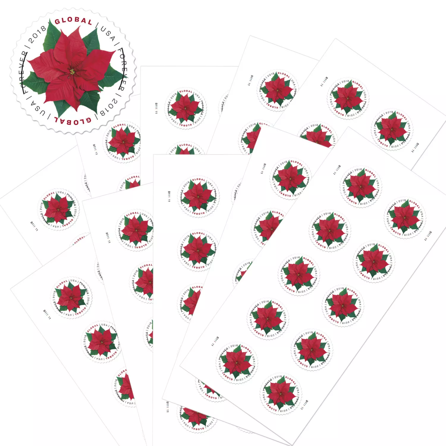 300PCS-Global: Poinsettia