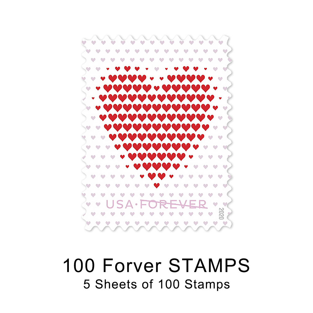 100 PCS-Made of Hearts'
