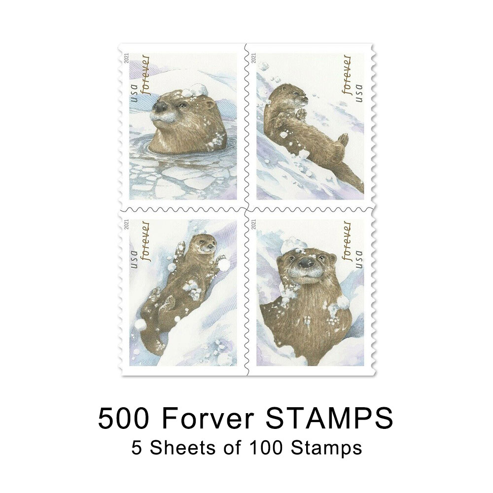 100PCS-Otters in Snow