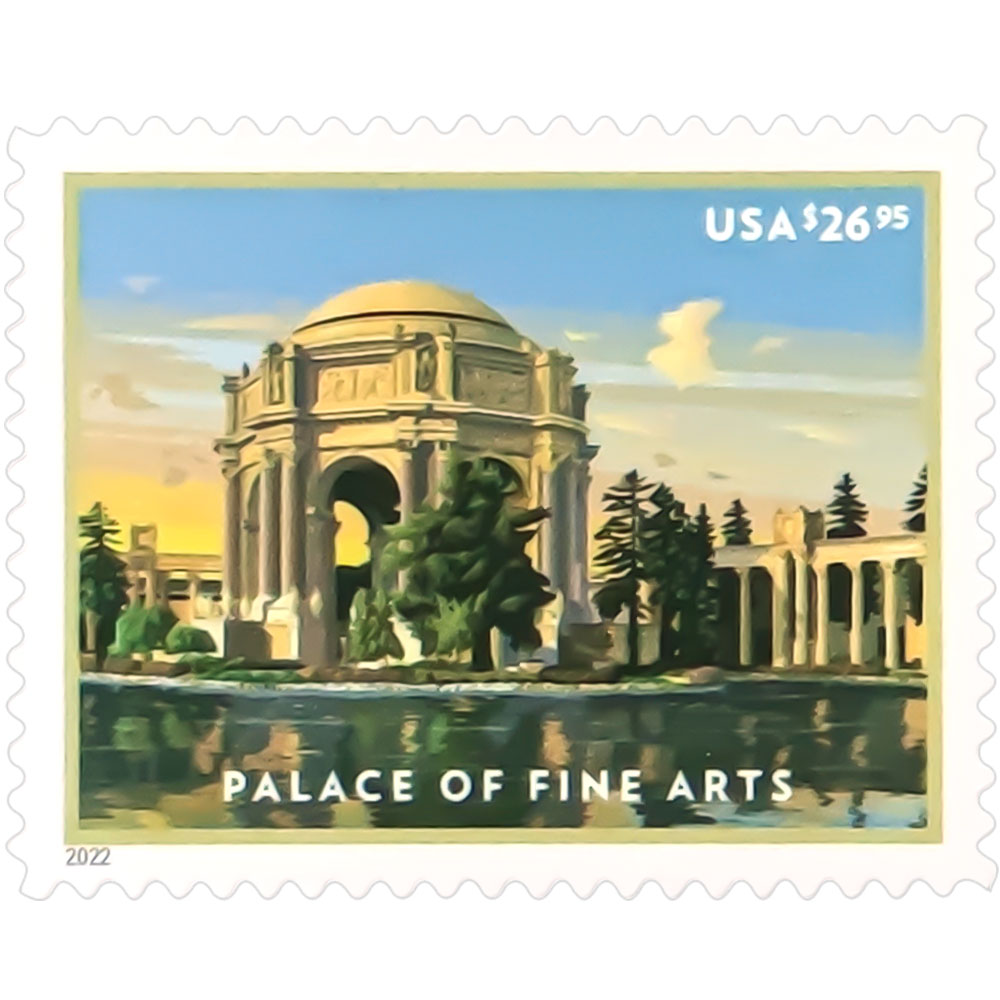 $26.95 Priority Mail Palace of Fine Arts, Sheet of 4