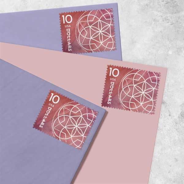 $10 Floral Geometry, Sheet of 4