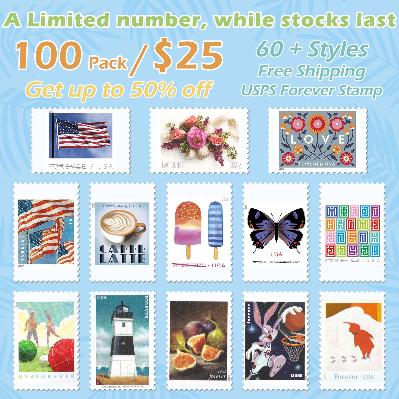 $25/100PCS 82 Styles