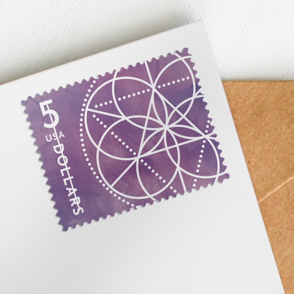 $5 Floral Geometry, Sheet of 4