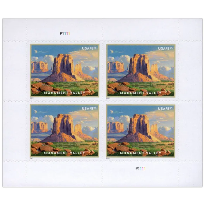 $8.95 Priority Mail Monument Valley 2022, Sheet of 4
