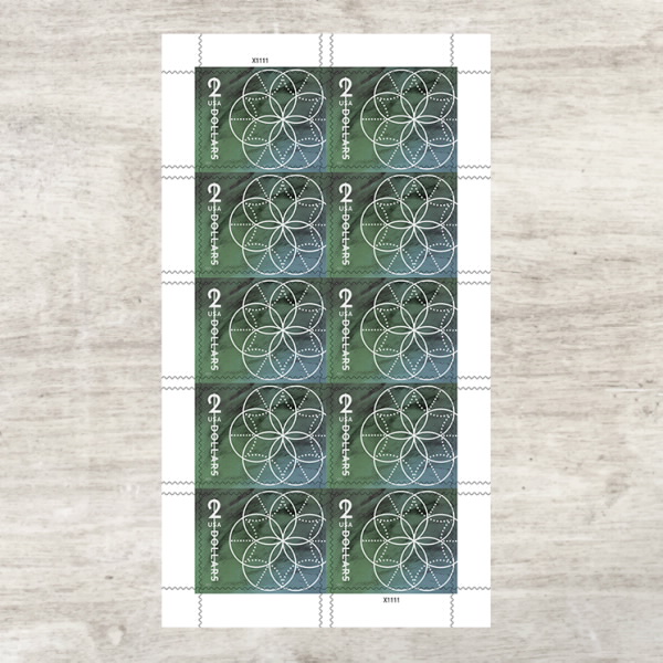 $2 Floral Geometry, Sheet of 10