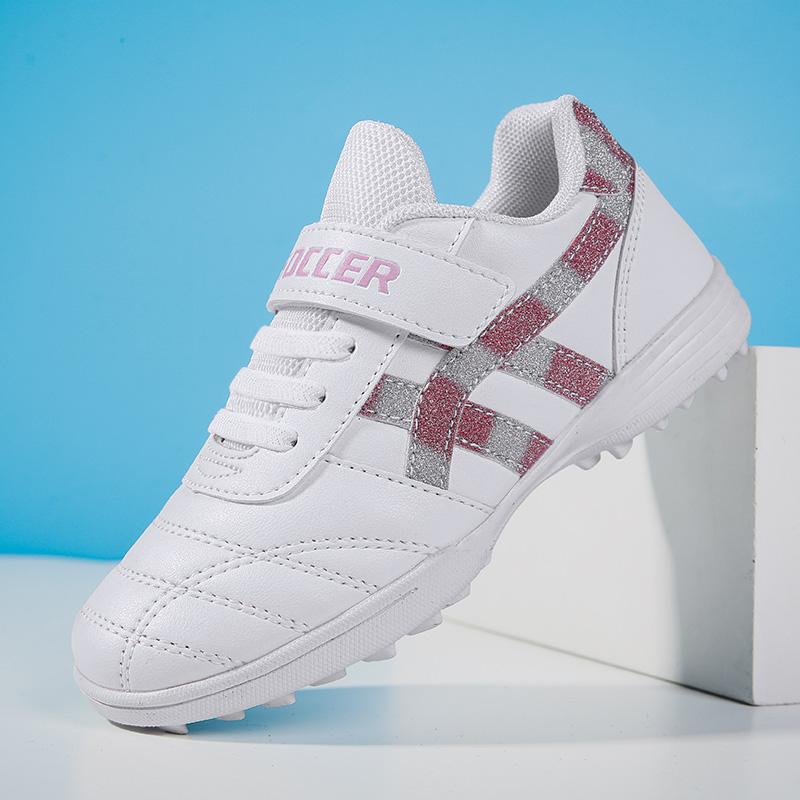 Low-cut Leather Soccer Shoes For Boys Girls Children's Youth Broken Studs Flat Bottom For Training Sports