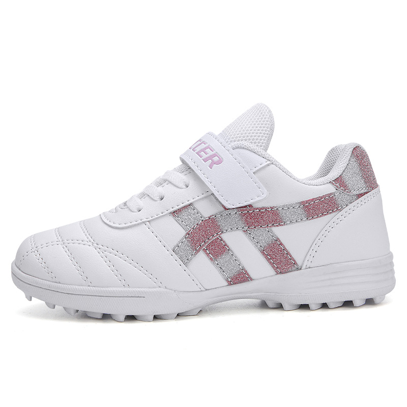 Low-cut Leather Soccer Shoes For Boys Girls Children's Youth Broken Studs Flat Bottom For Training Sports