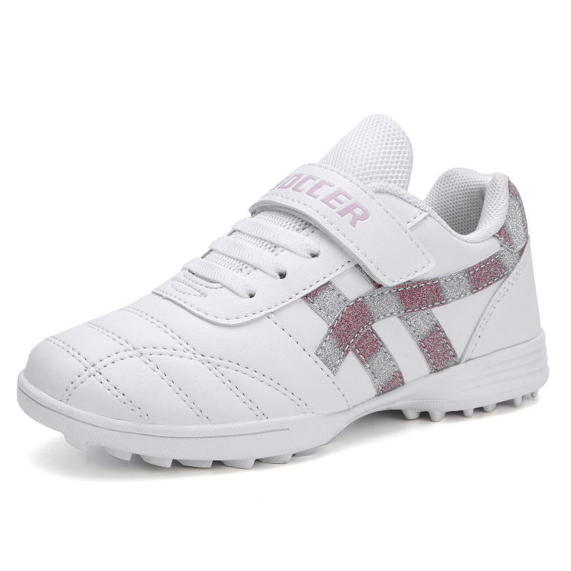 Low-cut Leather Soccer Shoes For Boys Girls Children's Youth Broken Studs Flat Bottom For Training Sports