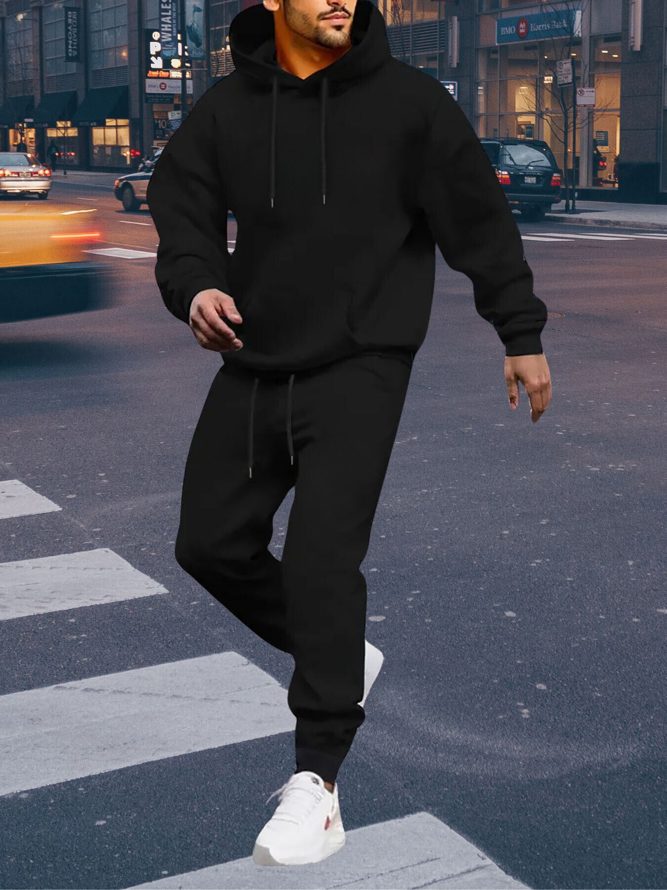 Hoodies Clothes for Men Men's Casual Sports Fashion Hoodie Pockets Sweatshirt Sweatpants Two-piece Set Suitable for Outdoor Men's Sets