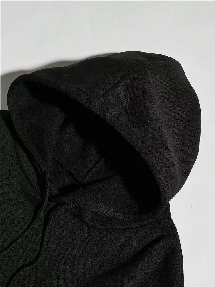 Spring and Autumn Men's Solid Color Printed Hooded Sweatshirt and Sweatpants Set 2 Pieces Men's Sets