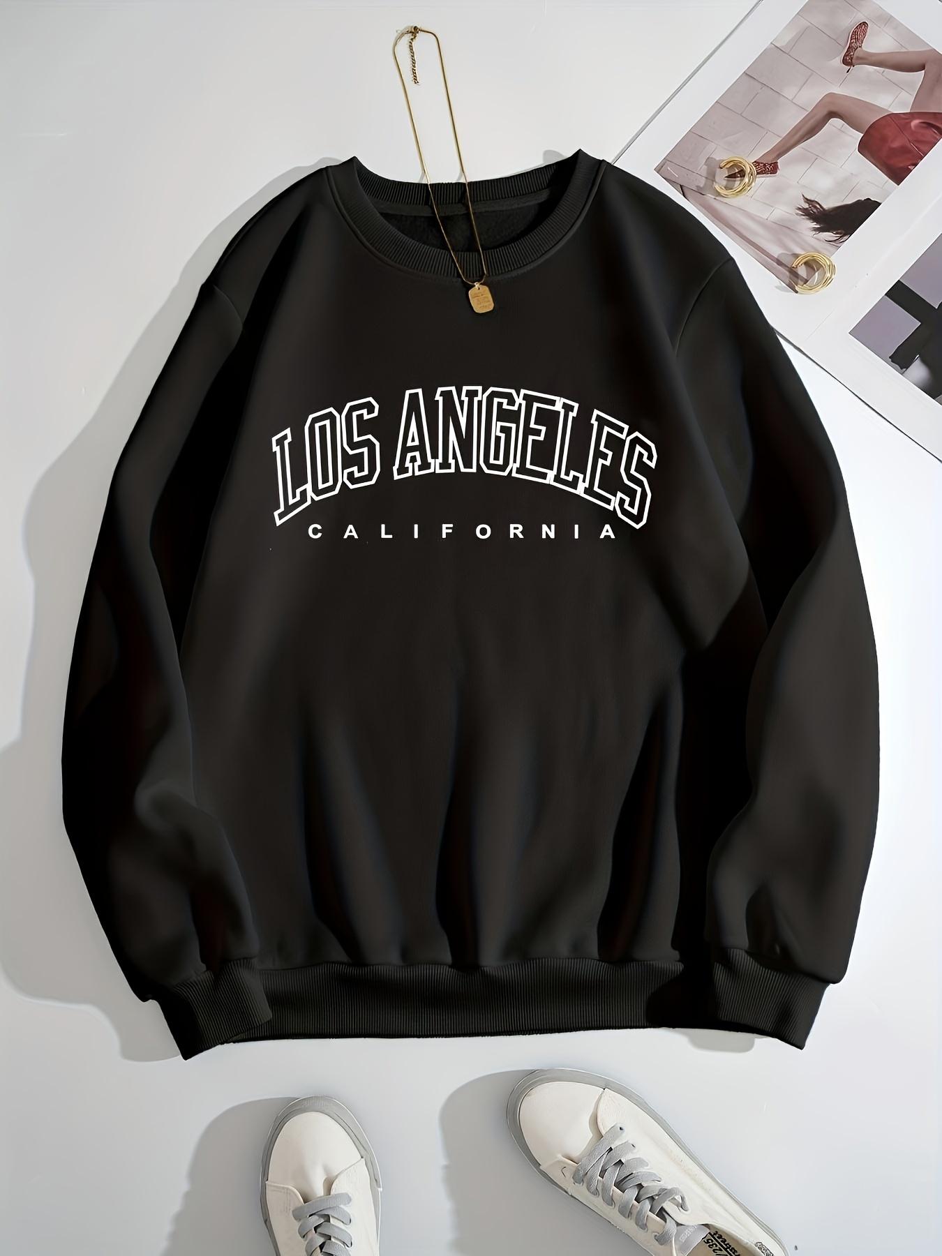 1 piece of Los Angeles printed pullover casual round neck sweatshirt, comfortable and fashionable, women's clothing