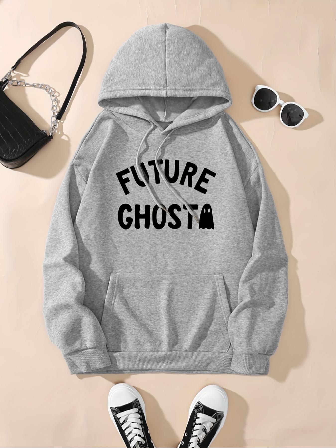 Women's Letter Print Hoodie, Fashion Casual Hooded Sweatshirt for Daily Holiday Outdoor Wear, Women Clothing for Fall & Winter