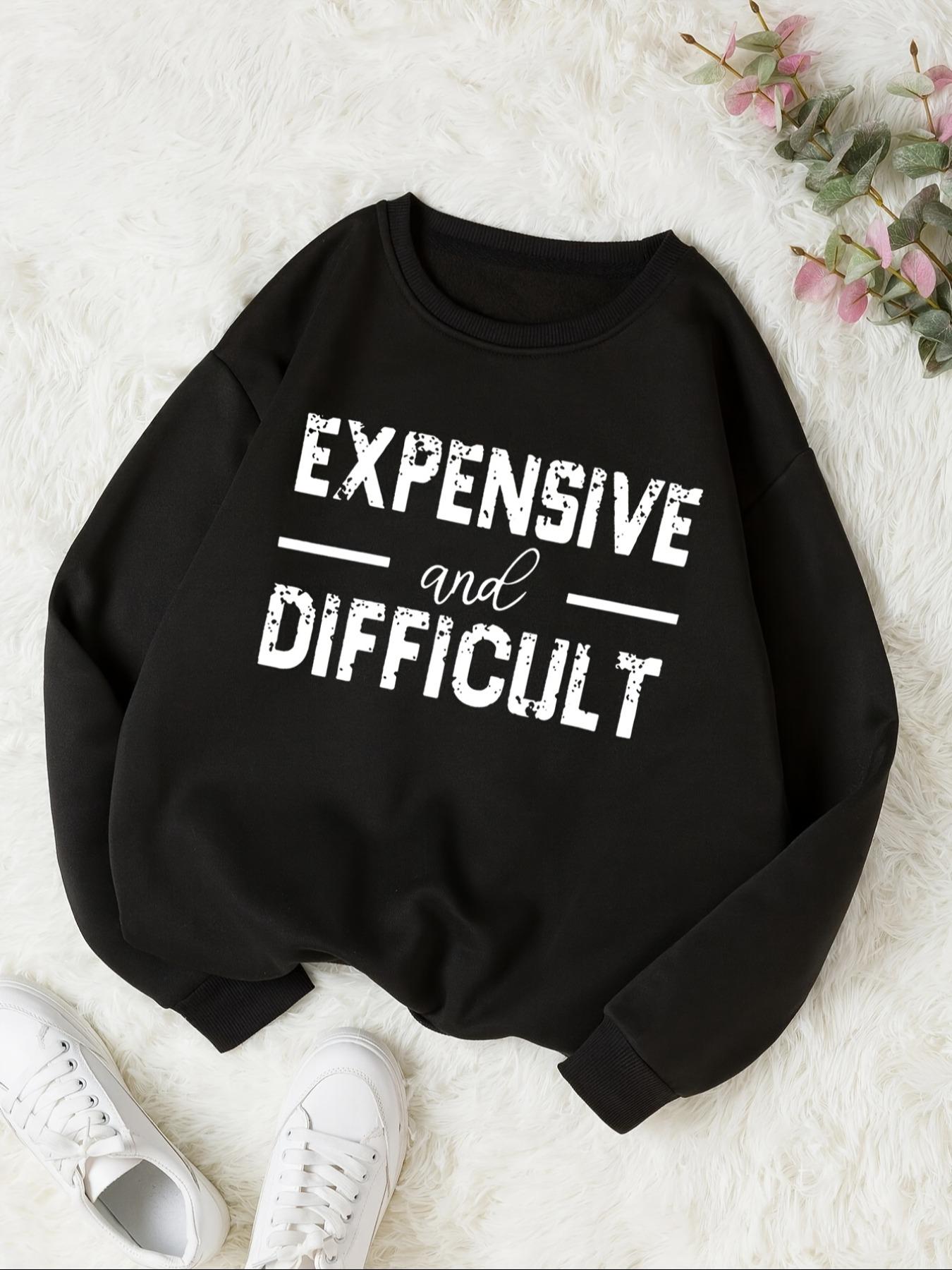 Women's Letter Print Crew Neck Sweatshirt, Casual Long Sleeve Pullover for Fall & Winter, Women's Clothes for Daily Wear