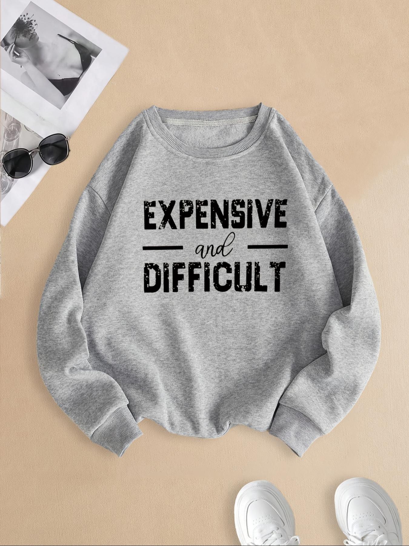 Women's Letter Print Crew Neck Sweatshirt, Casual Long Sleeve Pullover for Fall & Winter, Women's Clothes for Daily Wear