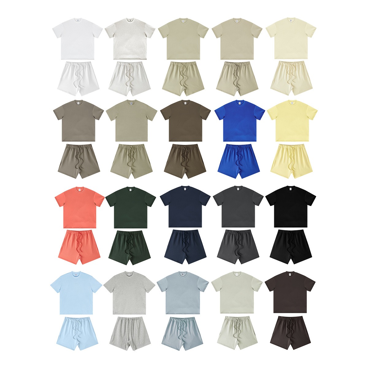 Oversized T-shirt and shorts set 20 colors Customized logo