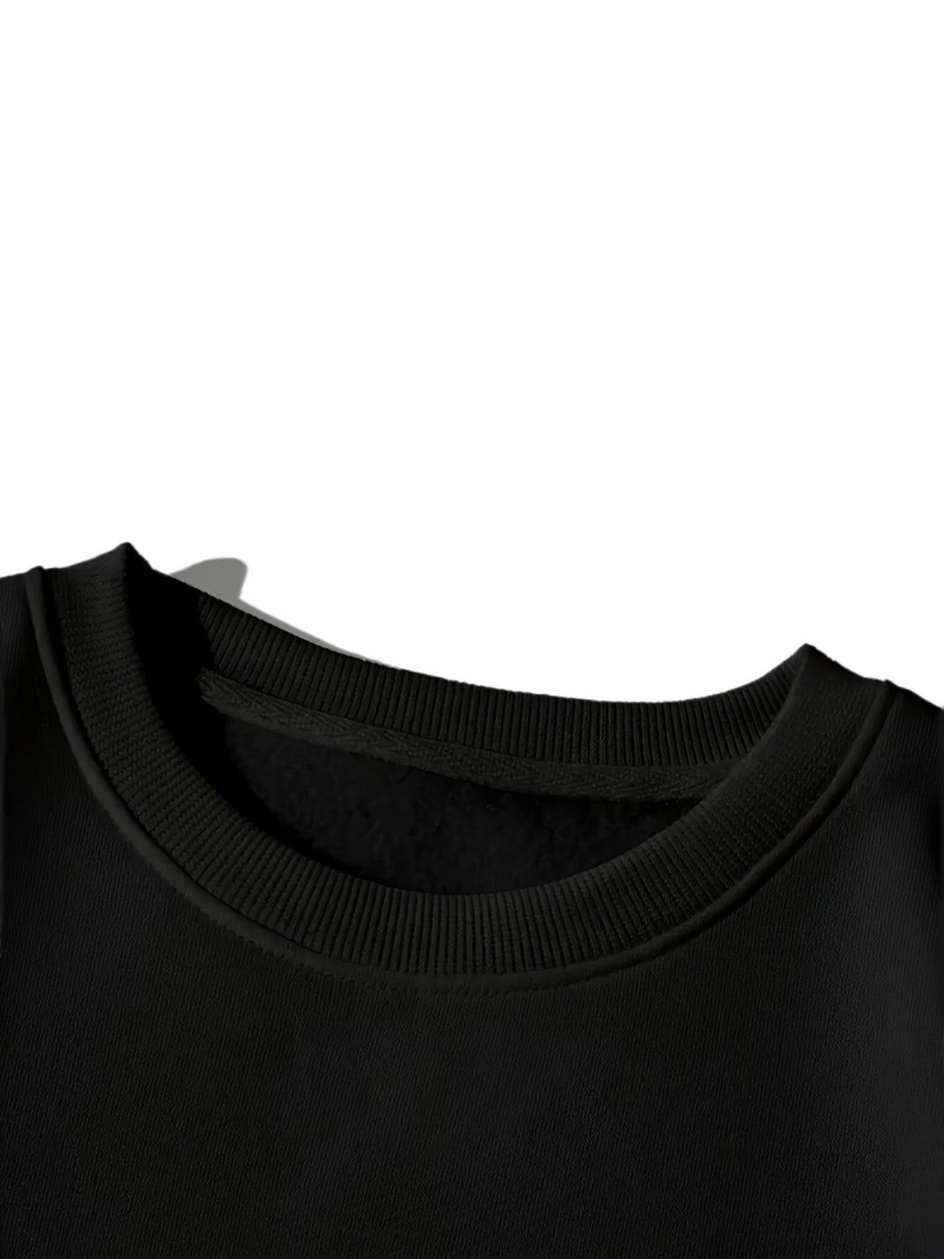 women's or men's stylish black crew neck sweatshirt, machine washable, perfect choice for autumn and winter