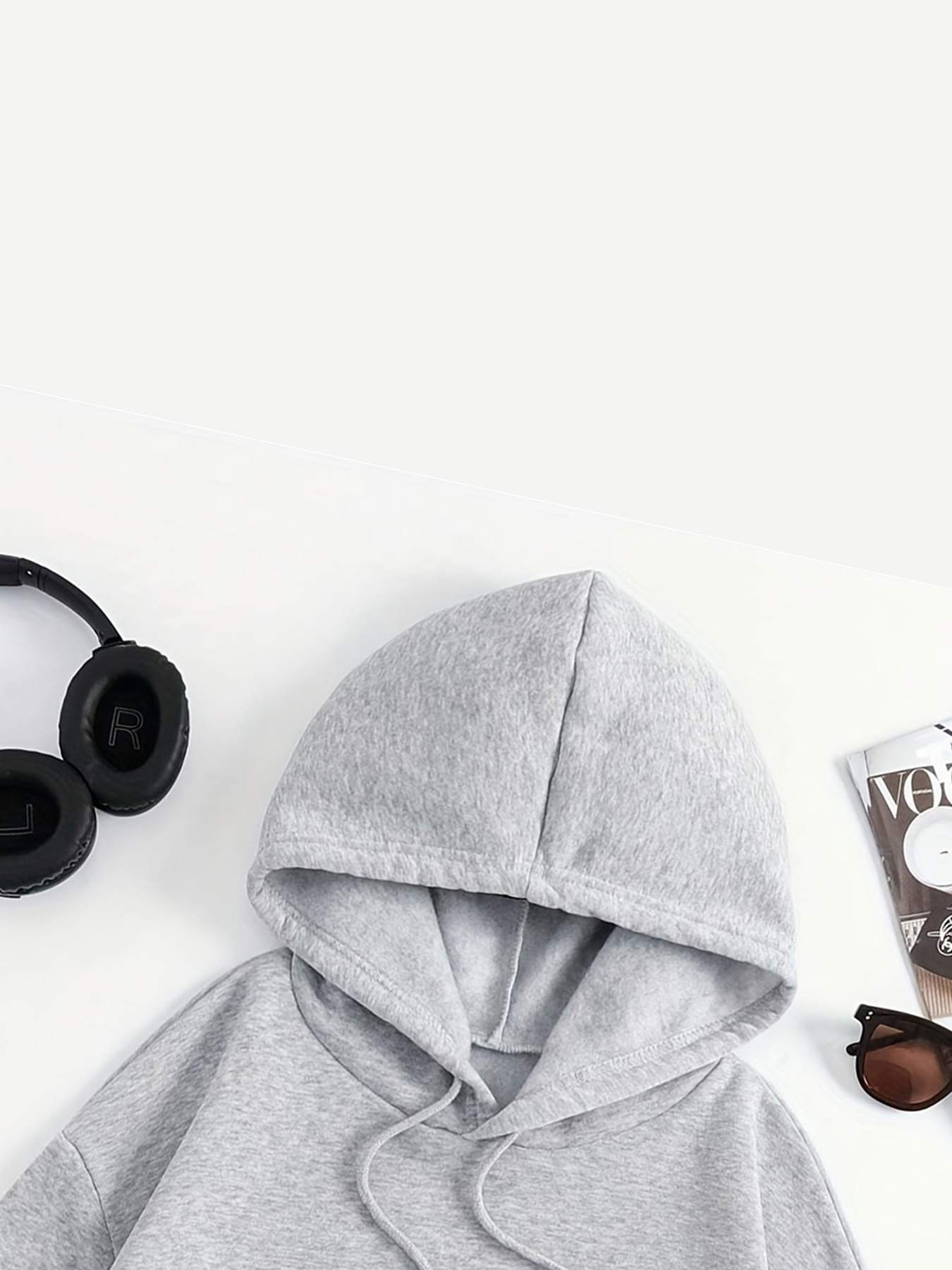 women's casual hoodie, grey long-sleeved pullover, suitable for autumn and winter men