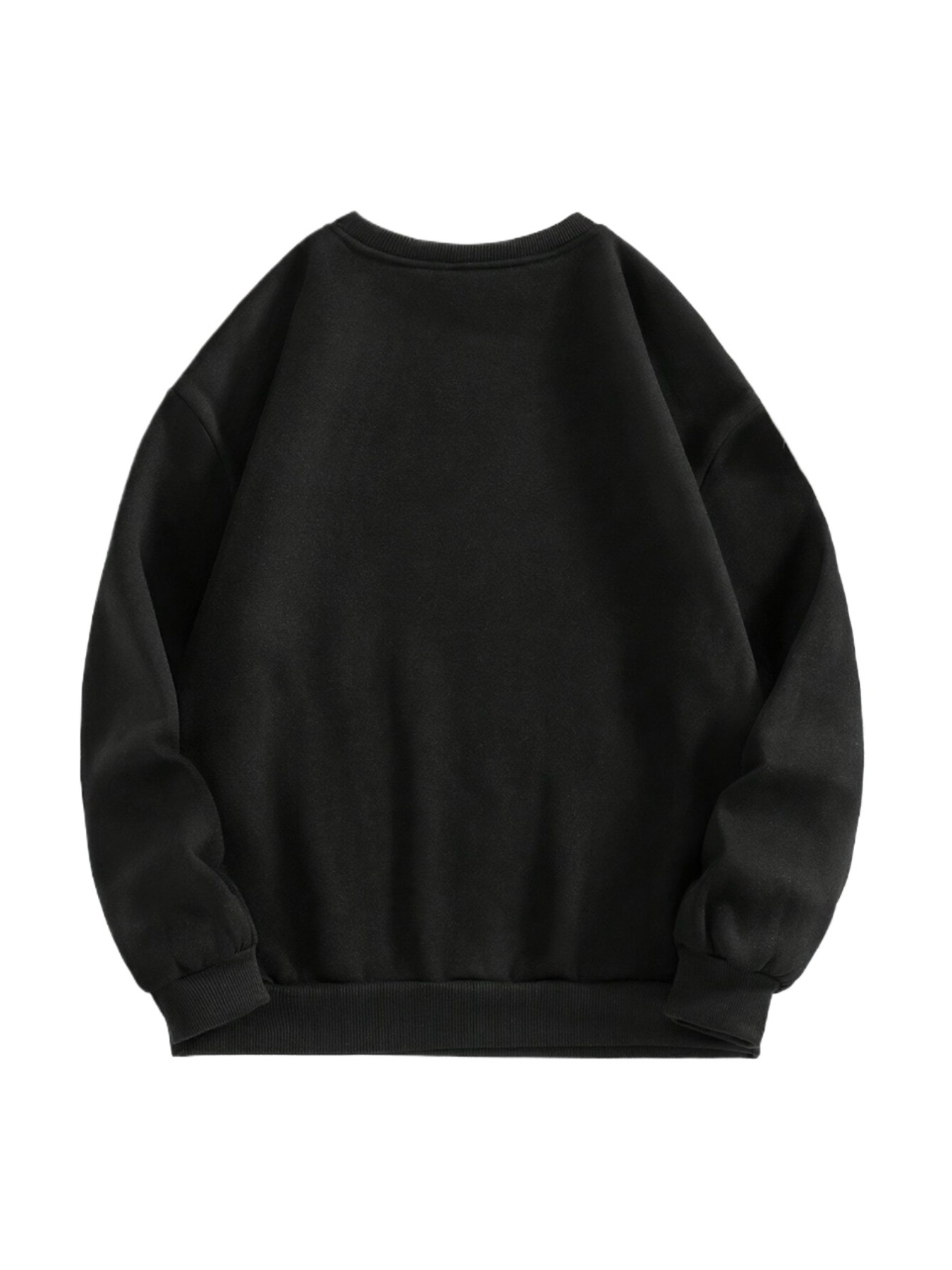 women's or men's stylish black crew neck sweatshirt, machine washable, perfect choice for autumn and winter