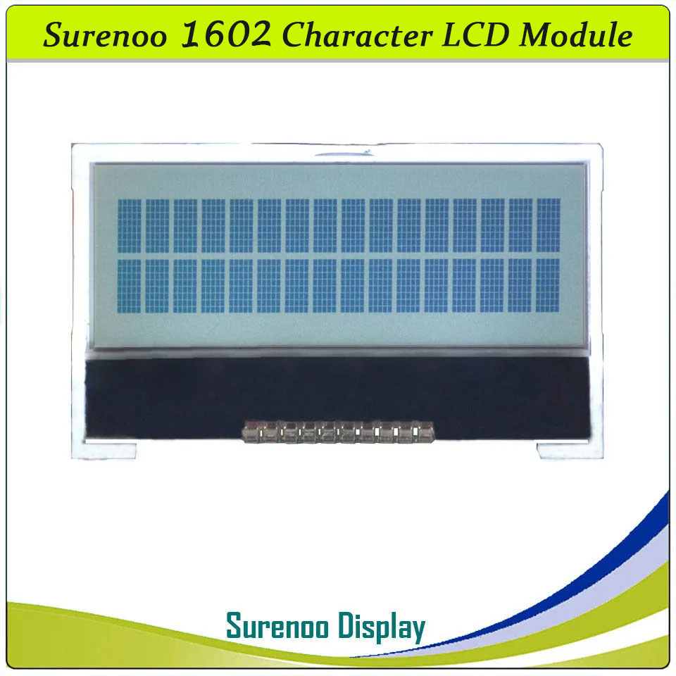 SLC1602I PCB=41.50X33.30MM 1602 16*2 COG Surenoo Character LCD Module Display Screen Panel Integrated Serial SPI ST7032 Controller FSTN Positive LCD with White LED Backlight for Arduino UNO Nano Mega2560