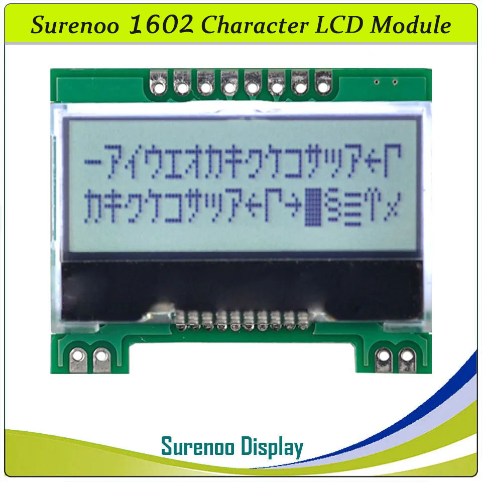 SLC1602I PCB=41.50X33.30MM 1602 16*2 COG Surenoo Character LCD Module Display Screen Panel Integrated Serial SPI ST7032 Controller FSTN Positive LCD with White LED Backlight for Arduino UNO Nano Mega2560