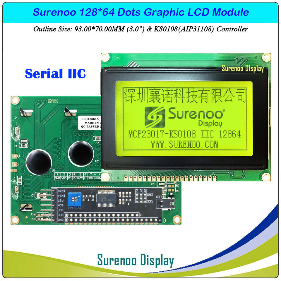 SLG12864A Outline=93.00X70.00MM 3.0