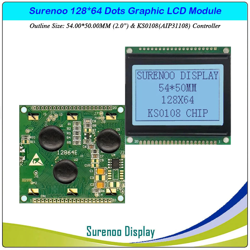 SLG12864E Outline=54.00X50.00MM 2.0