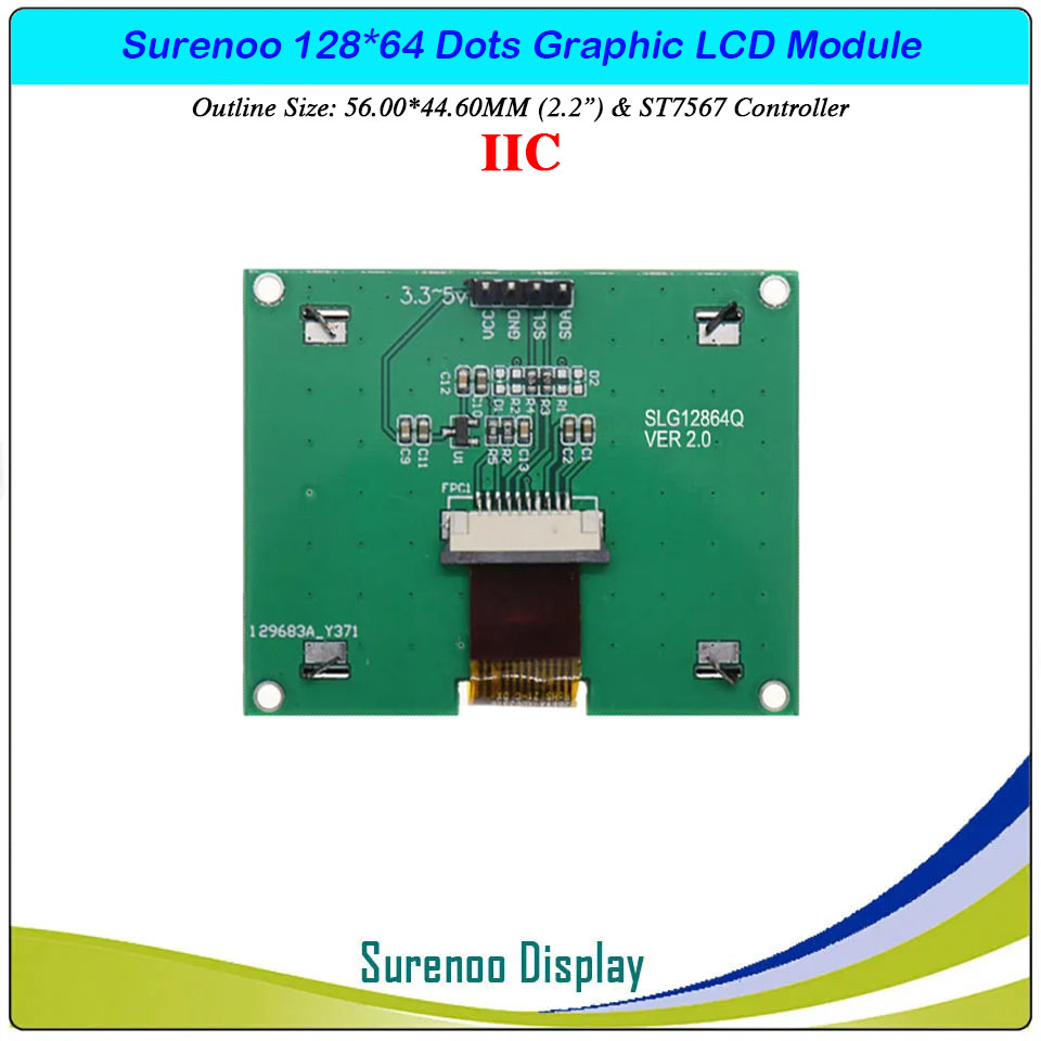 SLG12864Q Outline=56.00X44.60MM 2.2