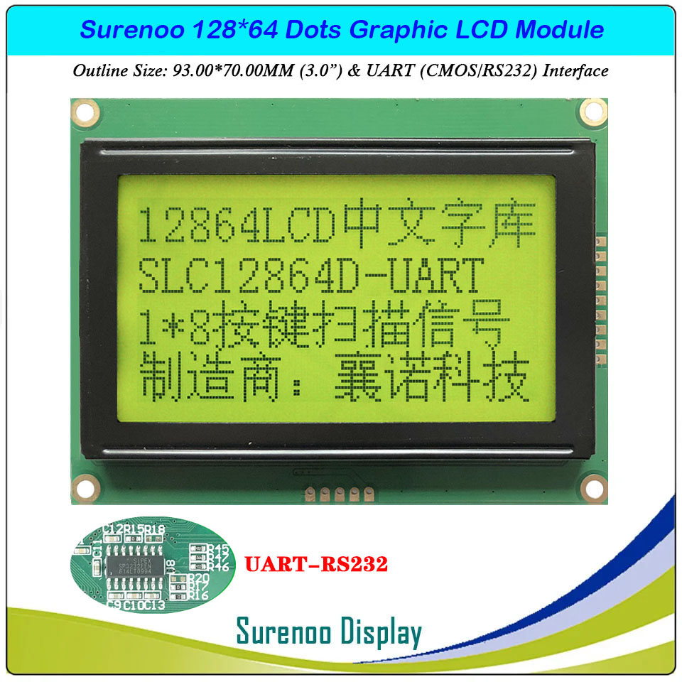 SLG12864D Outline=93.00X70.00MM 3.0