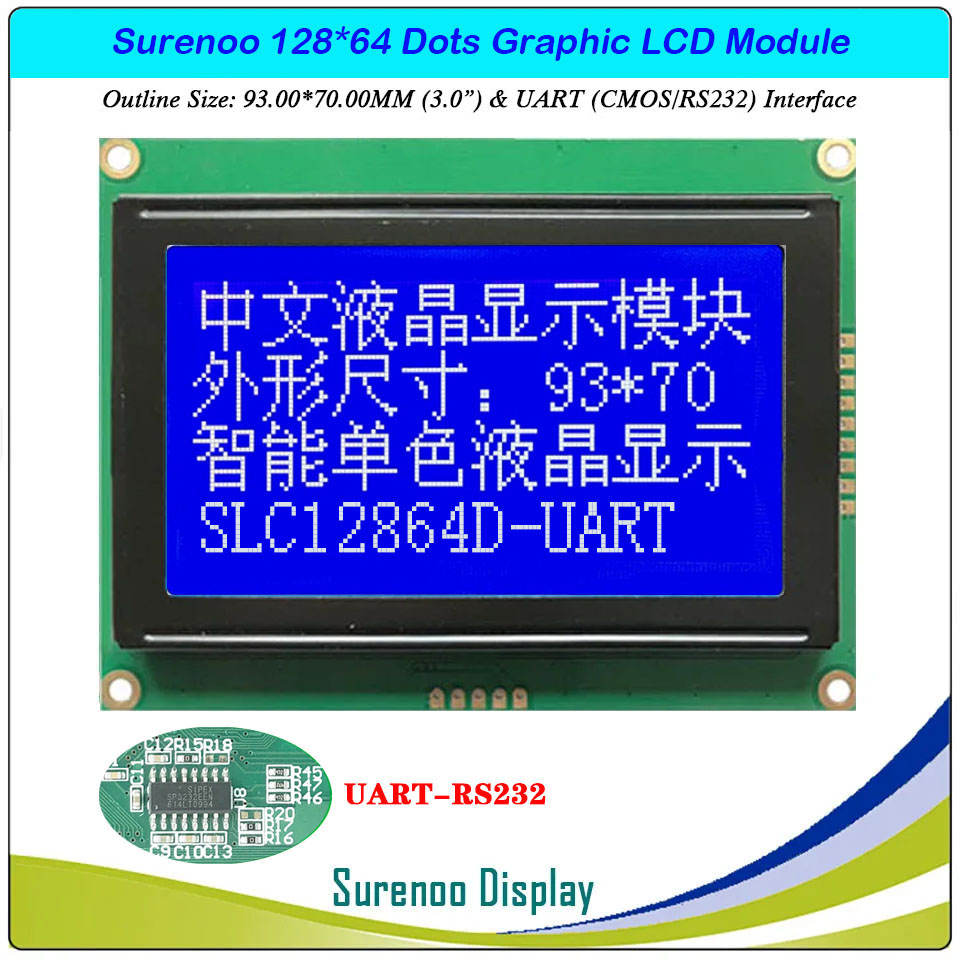 SLG12864D Outline=93.00X70.00MM 3.0